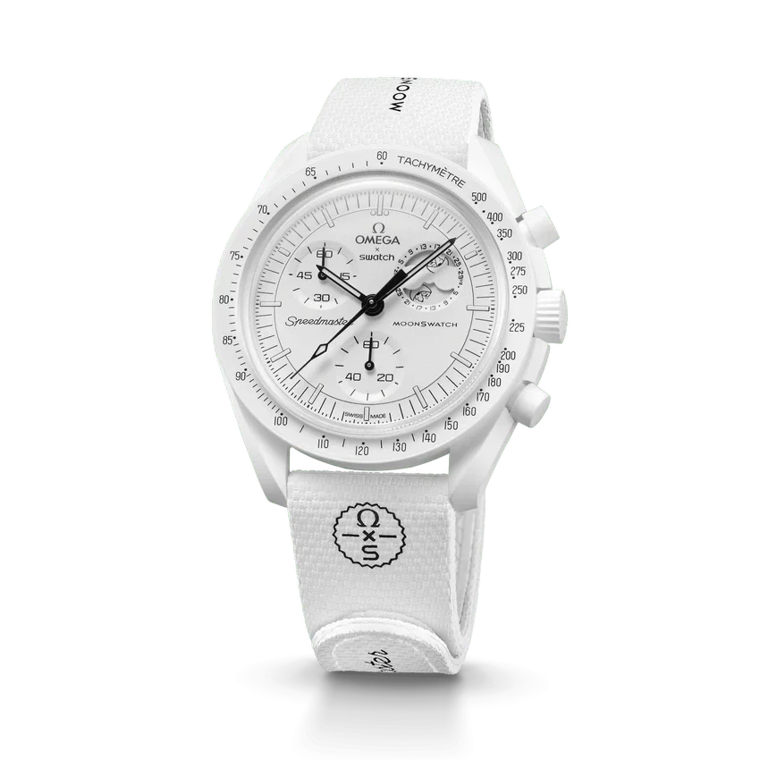 MoonSwatch Weiss/Weiss aus Kautschuk