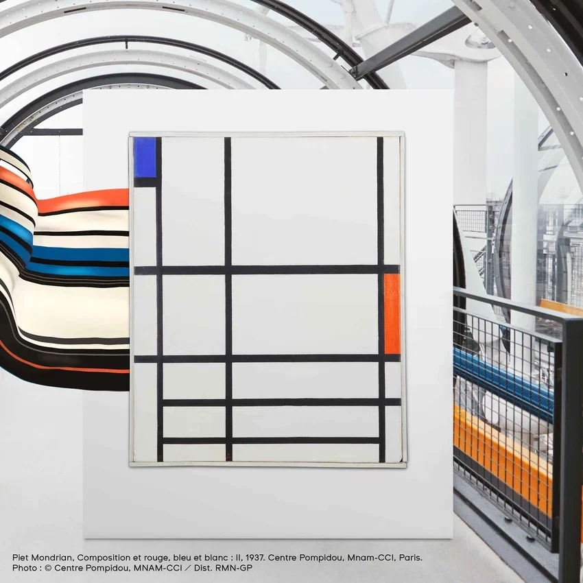 Rot, Blau und Weiss, von Piet Mondrian